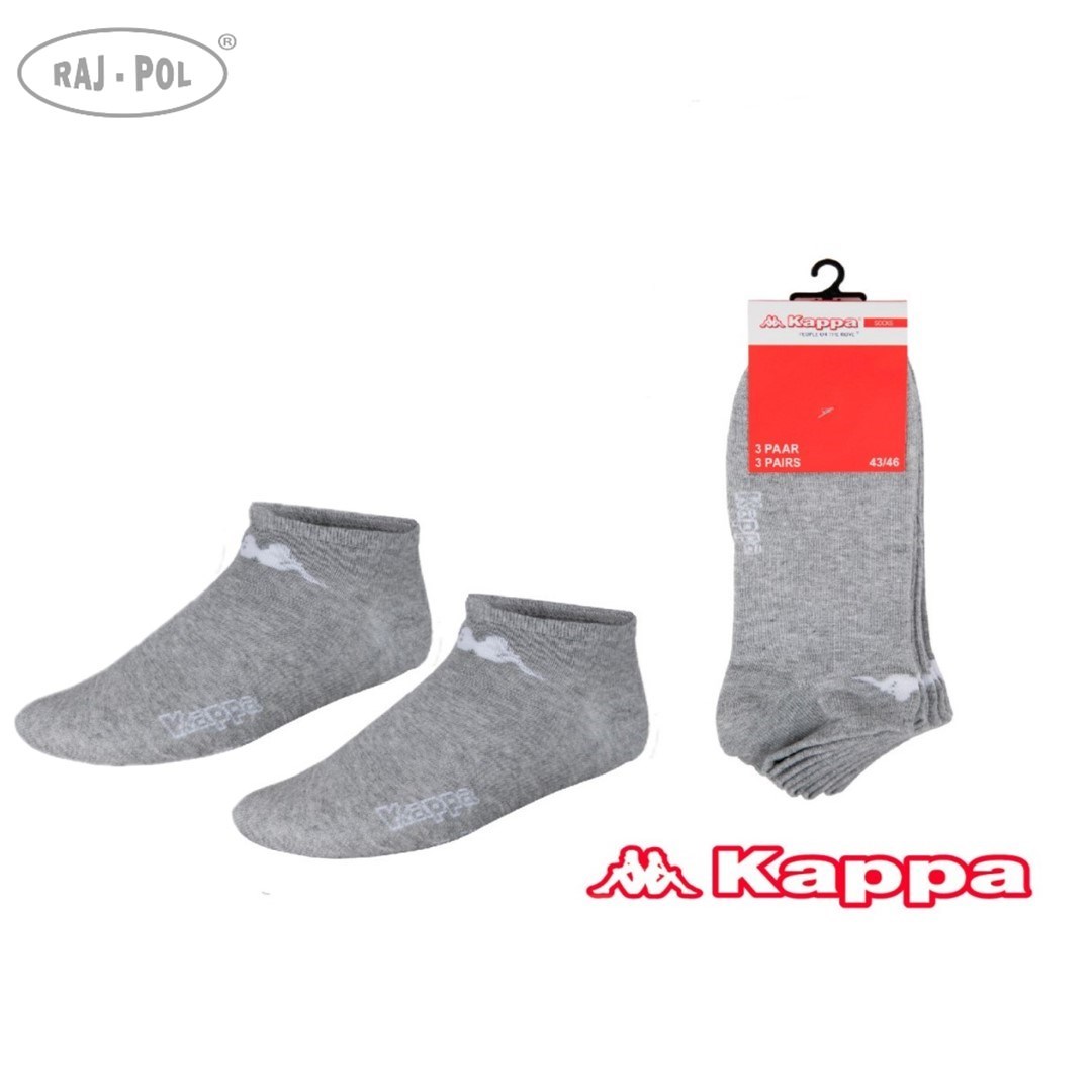 Kappa - Skarpetki Stopki Szary melanż 43-46 3-PAK