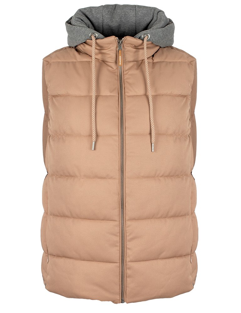 Pikowana kamiezelka męska z kapturem