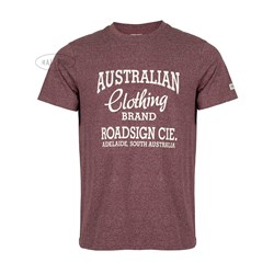Roadsign Męski T-shirt  bordowy melanż