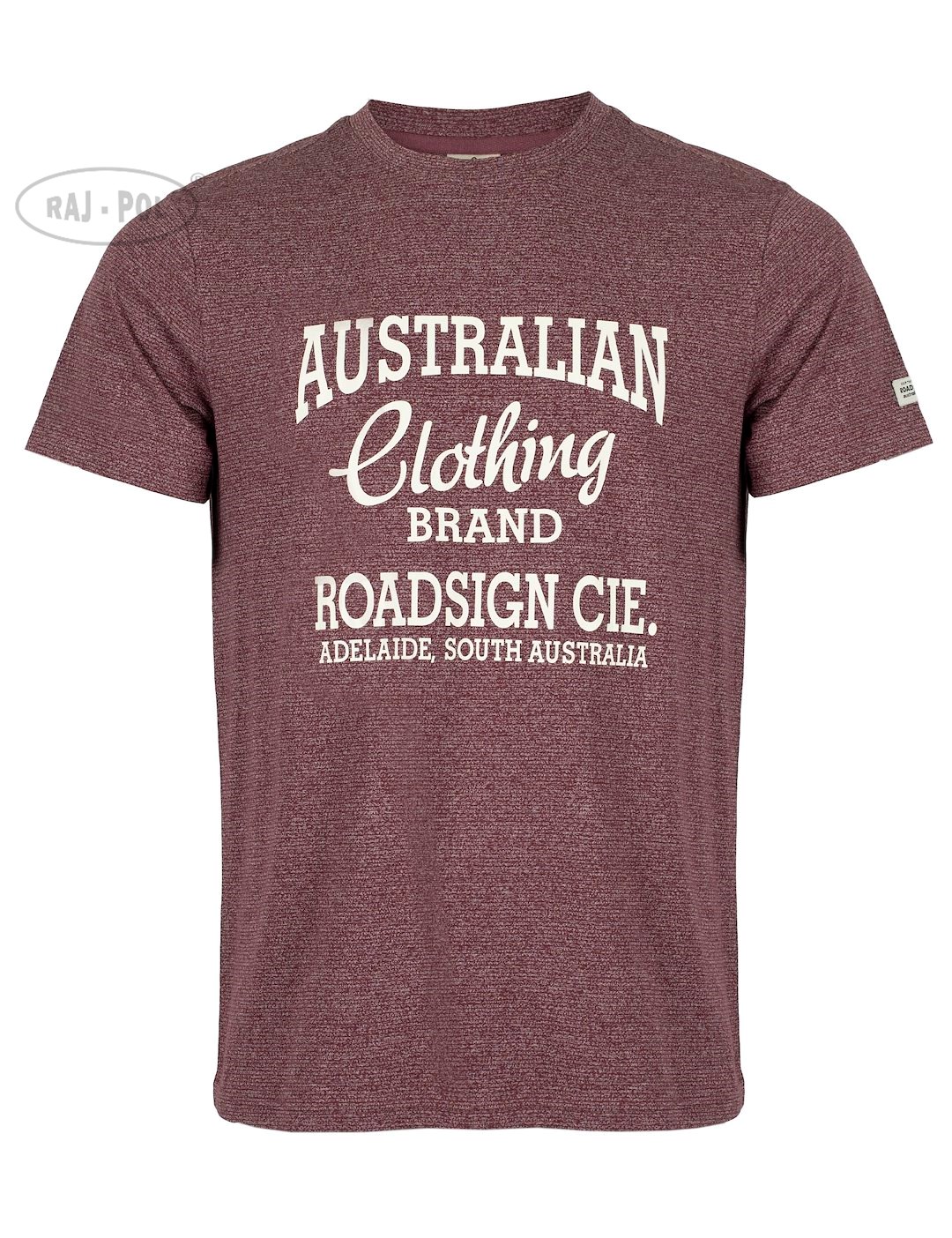 Roadsign Męski T-shirt  bordowy melanż