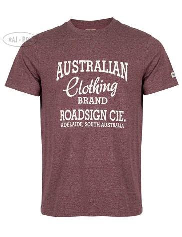 Roadsign Męski T-shirt  bordowy melanż
