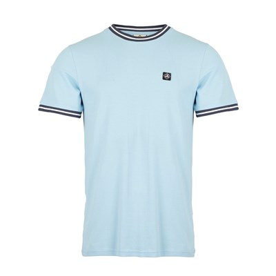 Męski T-shirt pikowany, niebieski