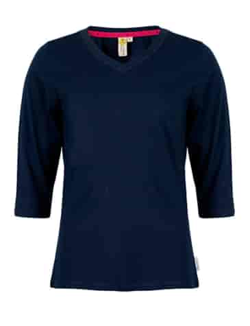 Koszulka damska z rękawem 3/4 i dekoltem V