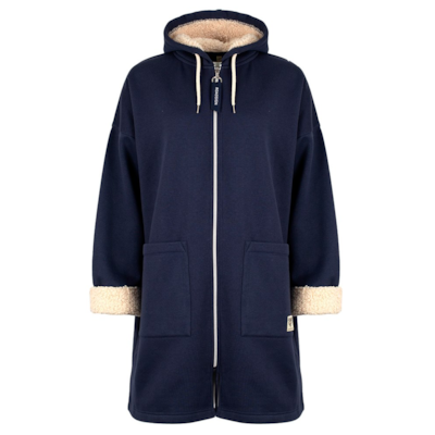 Płaszcz damski dresowy z kapturem