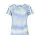 Damski T-shirt w paski, lazurowo-biały