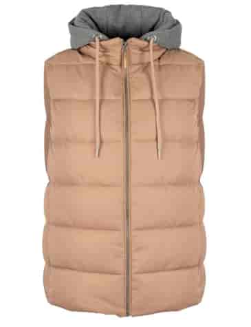 Pikowana kamiezelka męska z kapturem