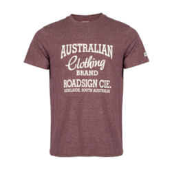Roadsign Męski T-shirt  bordowy melanż