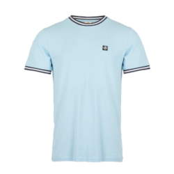 Męski T-shirt pikowany, niebieski