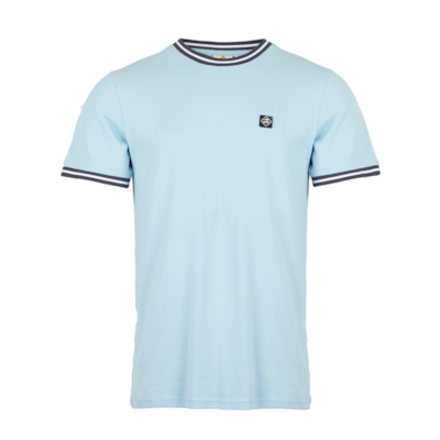 Męski T-shirt pikowany, niebieski