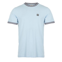 Męski T-shirt pikowany, niebieski