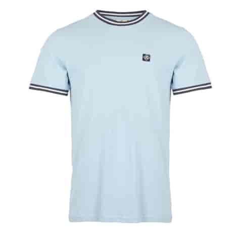 Męski T-shirt pikowany, niebieski