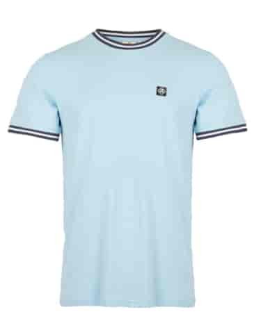 Męski T-shirt pikowany, niebieski