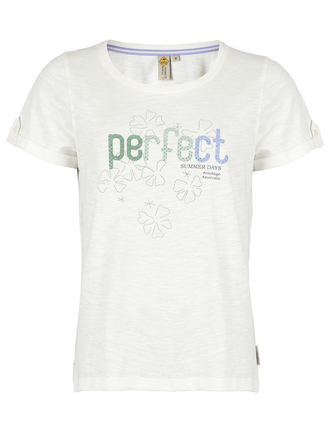 Roadsign T-shirt damski, guziki na ramieniu