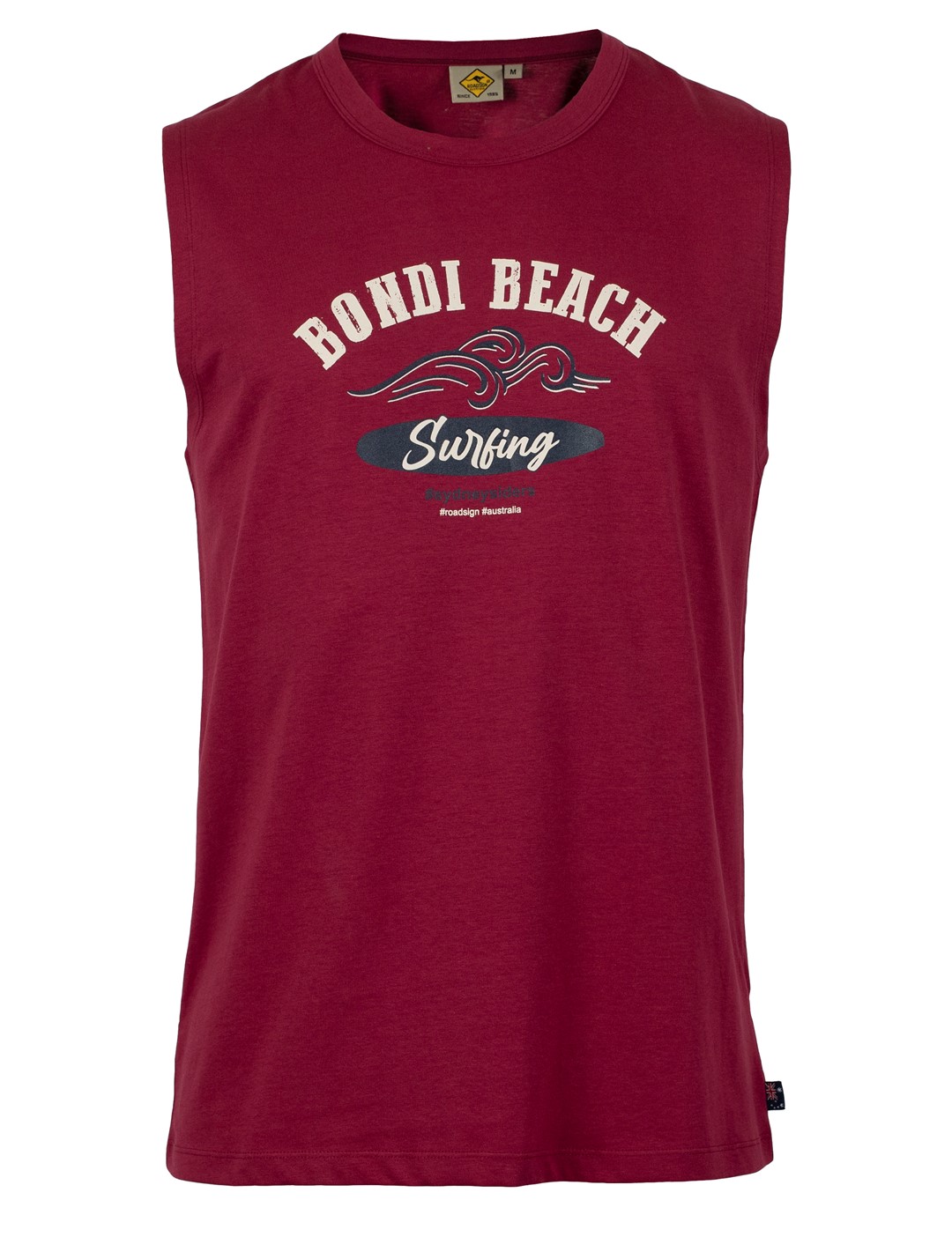 Roadsign Męski Tank Top Bondy Beach, bordowy