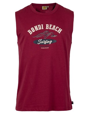 Roadsign Męski Tank Top Bondy Beach, bordowy