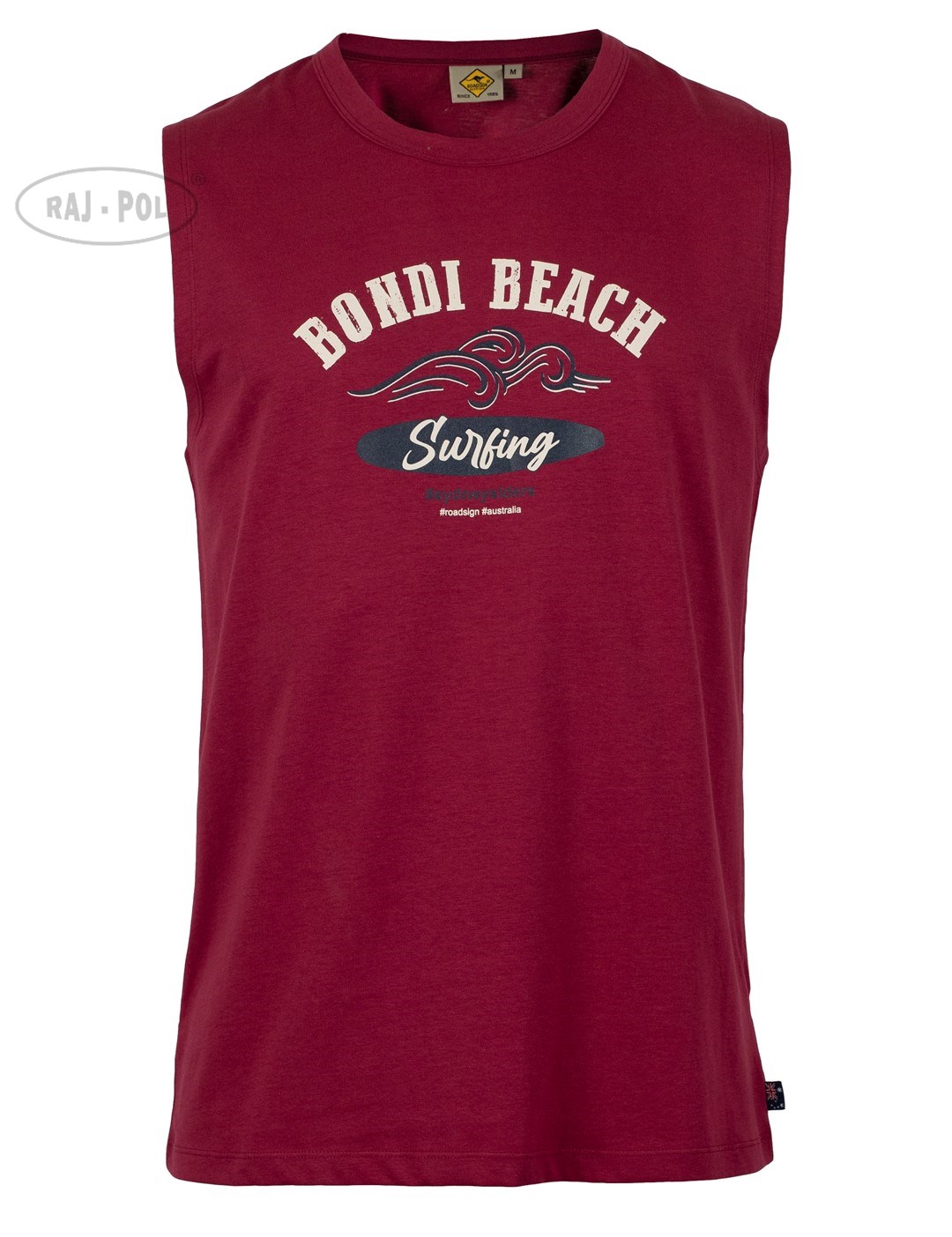 Roadsign Męski Tank Top Bondy Beach, bordowy