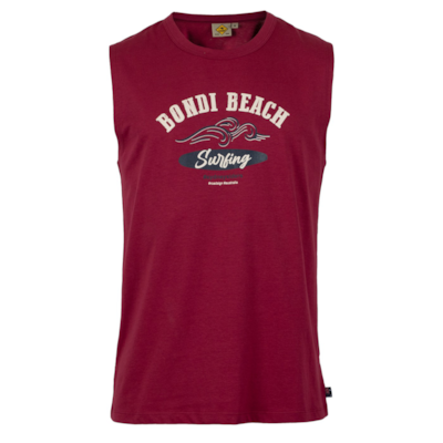 Roadsign Męski Tank Top Bondy Beach, bordowy
