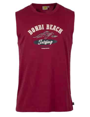 Roadsign Męski Tank Top Bondy Beach, bordowy