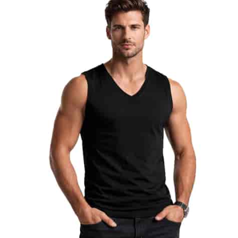 PODKOSZULKA MĘSKA V NECK CZARNA ROZMIAR XL