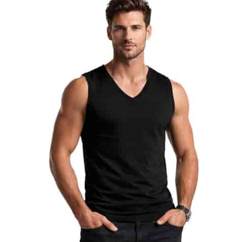 PODKOSZULKA MĘSKA V NECK CZARNA ROZMIAR XXL