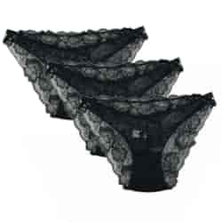 Figi damskie koronkowe czarne PREMIUM