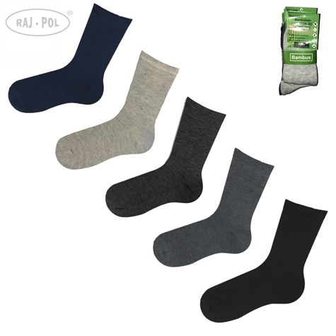 Skarpety garniturowe bambusowe D&A gładkie