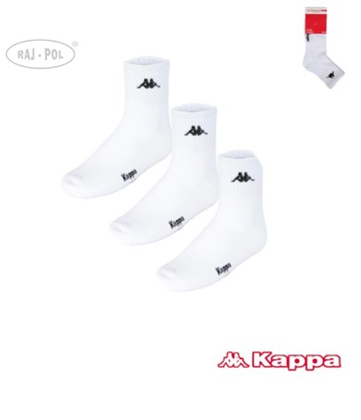 Kappa - Skarpetki 3/4 Biały 39-42 3pak