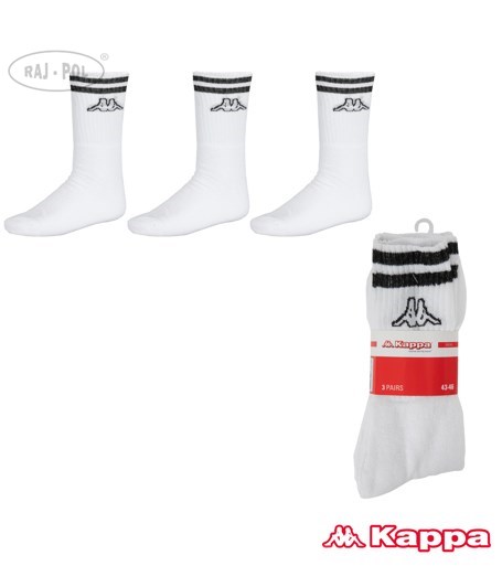 Kappa - Skarpetki Tennis Czarne Paski 39-42