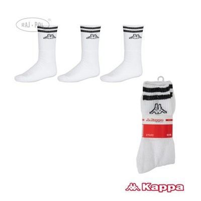 Kappa - Skarpetki Tennis Czarne Paski 43-46 3pak