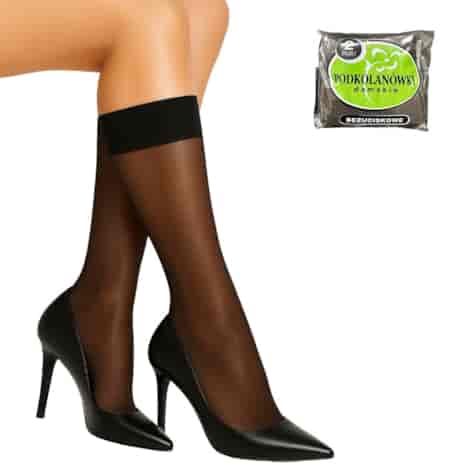 Podkolanówki rajstopowe bezuciskowe 2-pak Czarny