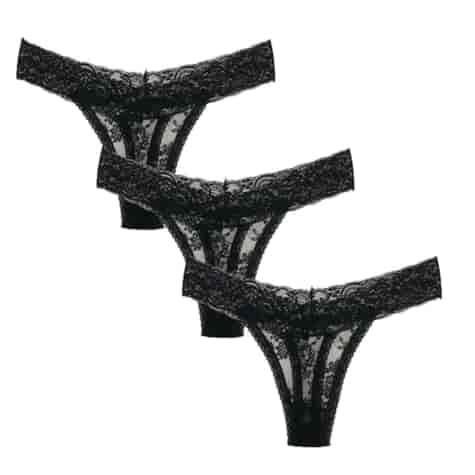 Stringi koronkowe czarne