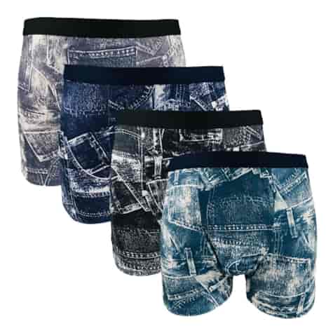 BOKSERKI męskie bambusowe nadruk denim M-XXL