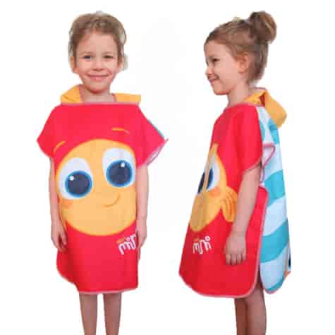 Poncho dziecięce z kapturem