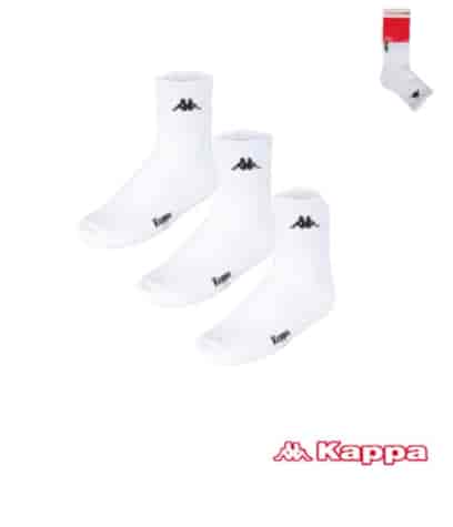 Kappa - Skarpetki 3/4 Biały 43-46 3pak