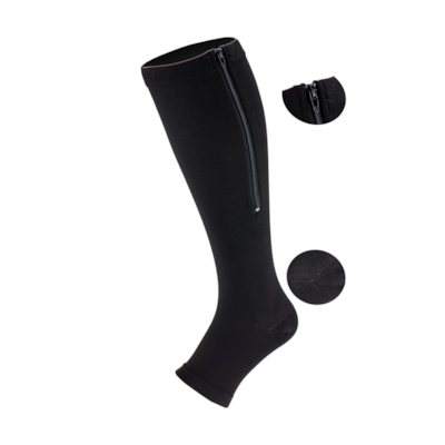 Przeciwżylakowe Z Zamkiem 2 Stopień - Czarny M