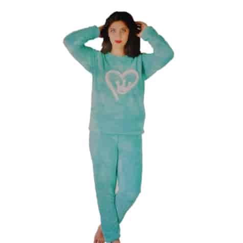 Piżama wel soft gruba Serce Mix kolorów