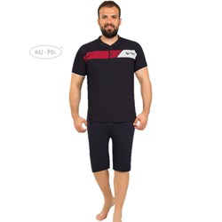 Piżama męska krótki rękaw, krótkie spodenki Raj-Po