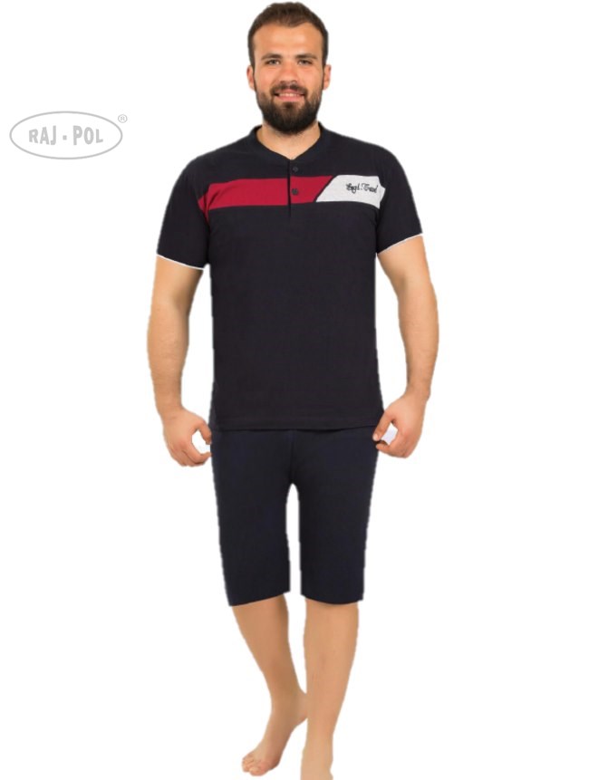 Piżama męska krótki rękaw, krótkie spodenki Raj-Po
