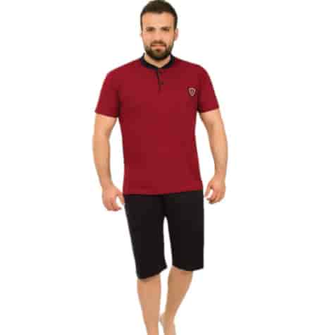 Piżama męska krótki rękaw, krótkie spodnie Raj-Pol