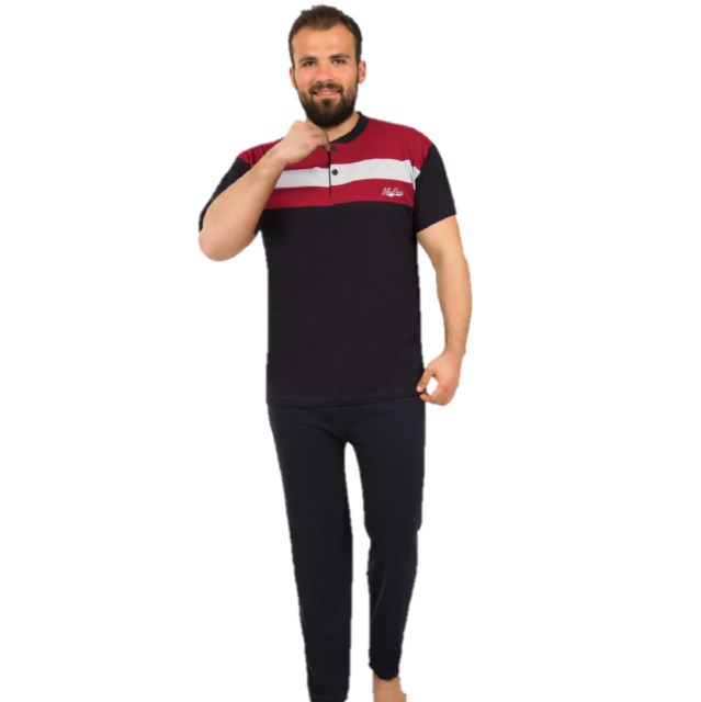 Piżama męska krótki rękaw, długie spodnie  Raj-Pol