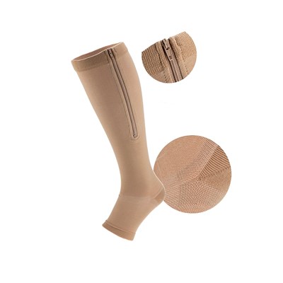 Przeciwżylakowe Z Zamkiem 2 Stopień - Jasny BeżXL