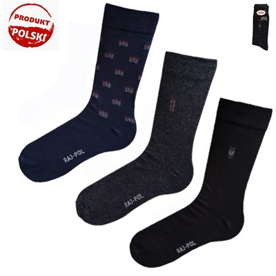 Skarpety męskie garniturowe wzorowane RAJ-POL