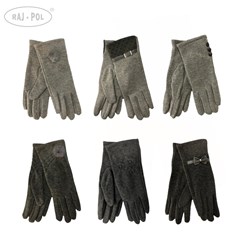 Rękawiczki damskie bawełniane odcienie szarości