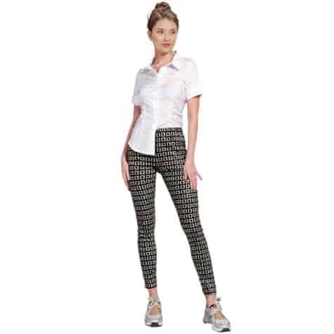 Spodnie damskie D&A ocieplane wzorowane