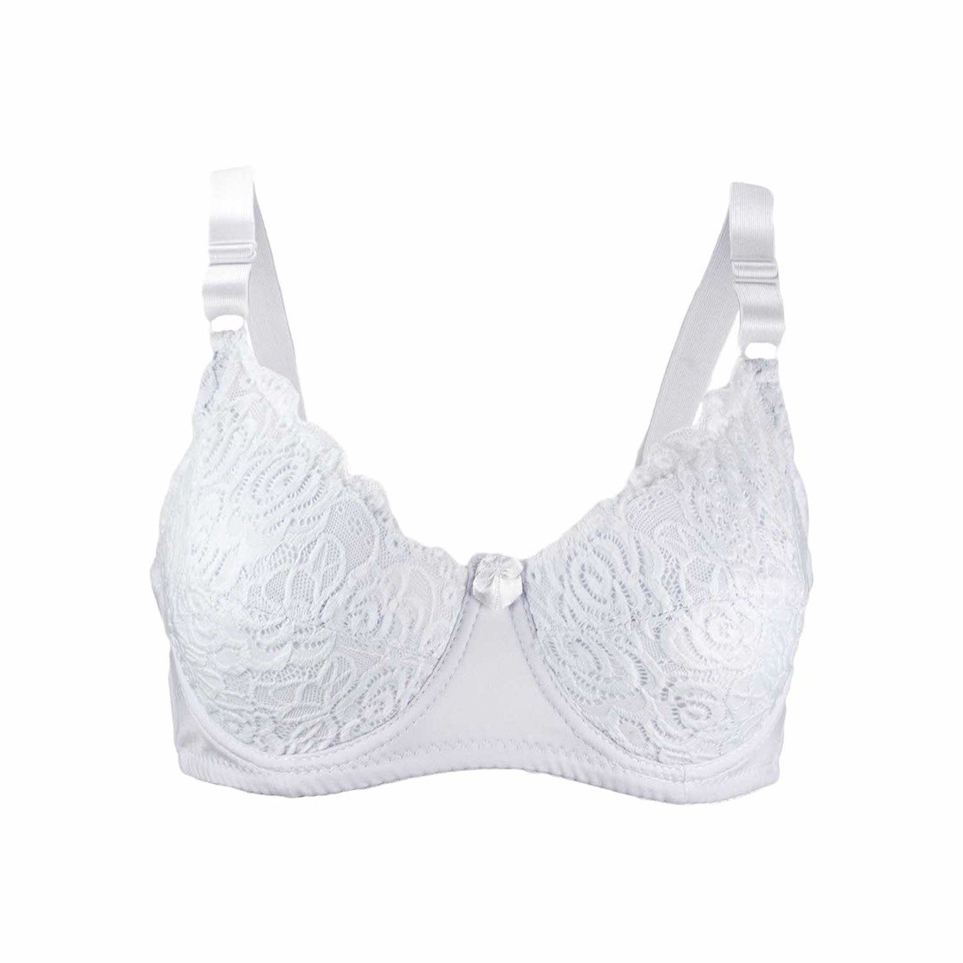 Biustonosz koronkowy biały miseczka  c 