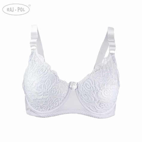 Biustonosz koronkowy biały miseczka  c 