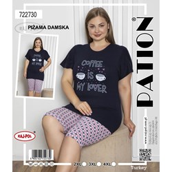 Piżama damska  Coffe is my lover  PATION Plus size