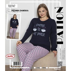 Piżama damska  Coffe is my lover  PATION Plus size