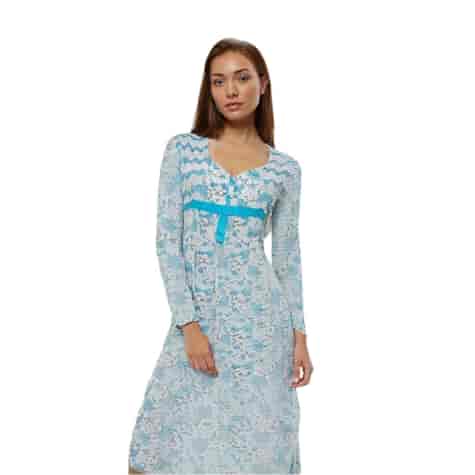 Koszula nocna ocieplana z długim rękawem Raj-Pol