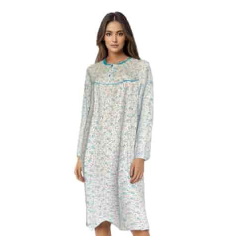 Koszula nocna ocieplana z długim rękawem Raj-Pol